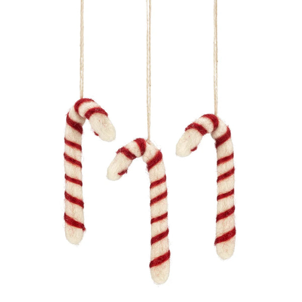Gry & Sif - Handcrafted Felt Christmas Ornaments - Candy Cane