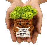 Handmade Crochet Plush Support - Be Brave to Suck at Something New Succulent
