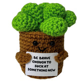 Handmade Crochet Plush Support - Be Brave to Suck at Something New Succulent