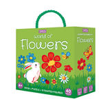 Sassi 3D Puzzle and Book Set - Learn Shapes Flowers, 40 pcs