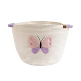 Cotton Rope Embroidered Hampers - Butterfly