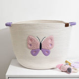 Cotton Rope Embroidered Hampers - Butterfly