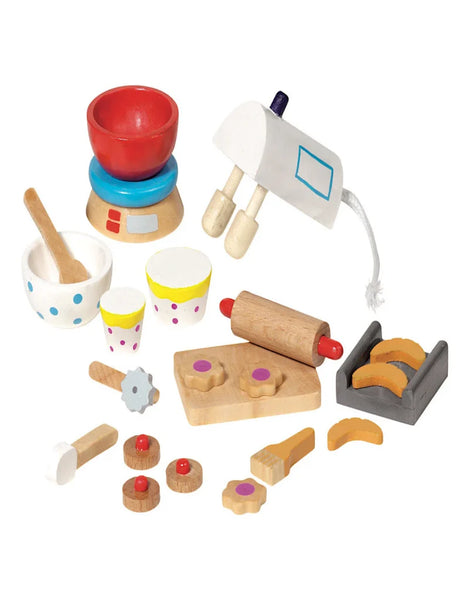 Wooden Dollhouse Furniture - Baking Accessories - 22 pcs