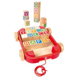 Hape - Pull-along Cart with Alphabet Blocks