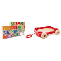 Hape - Pull-along Cart with Alphabet Blocks