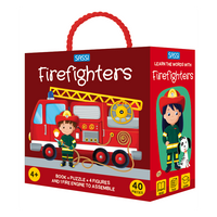 Sassi 3D Puzzle and Book Set - Firefighters, 40 pcs