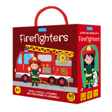 Sassi 3D Puzzle and Book Set - Firefighters, 40 pcs