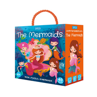 Sassi Puzzle and Book Set - Mermaids 40 pcs