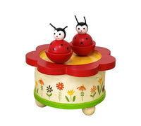 Wooden Twin Ladybug Music Box