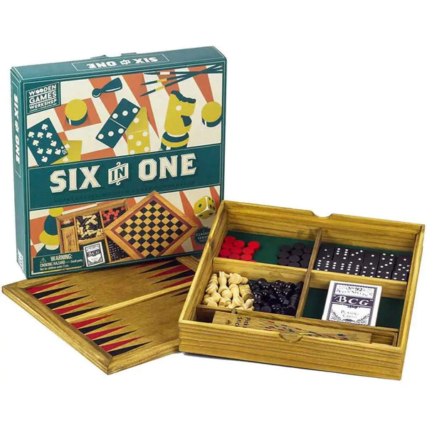 Wooden Games Workshop - Six in One Game Compendium