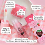 Natural Kids Lip Gloss Wands - Strawberry Cupcake - Pink