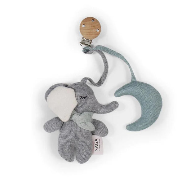 Saga Copenhagen - Knitted Elephant Pram Toy - Gina