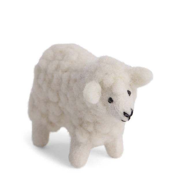 Gry & Sif - Handcrafted Felt Animals - Fluffy White Sheep