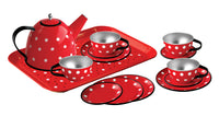 Red Polka Dot Tin Tea Set