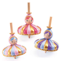 Wooden Princess Spinning Tops