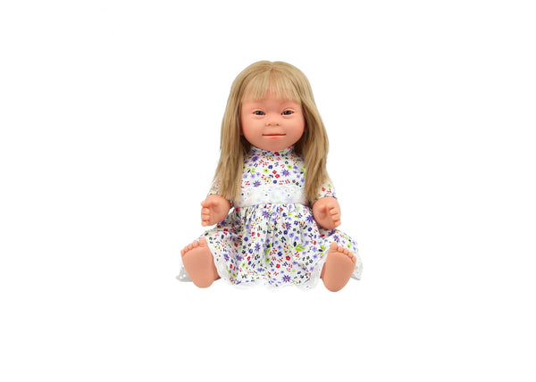 Blonde Long Haired Female Doll with Down Syndrome