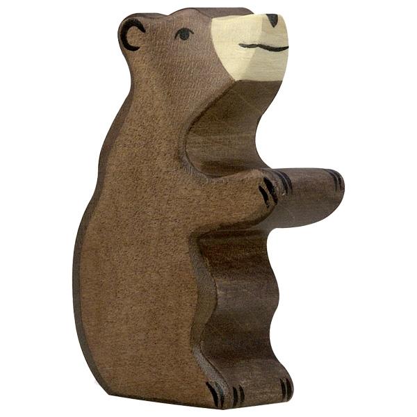 Wooden Bear by Holztiger- Brown bear, small, sitting