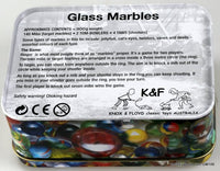 Tin of Marbles - 146 Glass Marbles