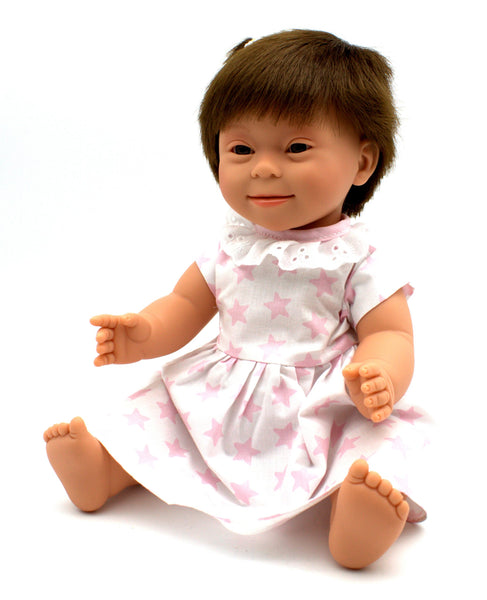 Brunette Short Haired Female Doll with Down Syndrome