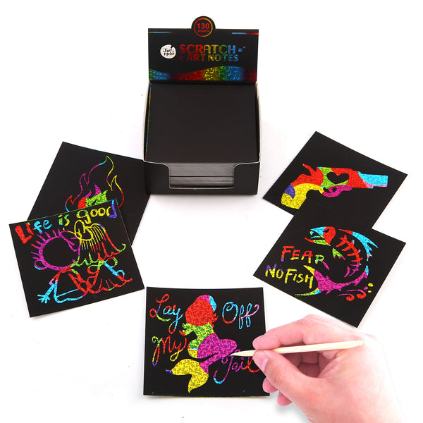 Jar Melo - Scratch Art Notes - Glittery Rainbow
