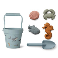 Classical Child - Silicone Beach Bucket & Toys Set - Sea Life