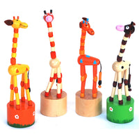 Wooden Dancing Giraffe Press Toy