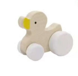 Wooden Baby Wheelie Car - Duck